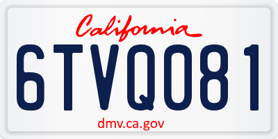 CA license plate 6TVQ081
