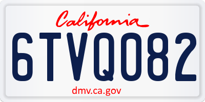 CA license plate 6TVQ082