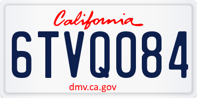 CA license plate 6TVQ084