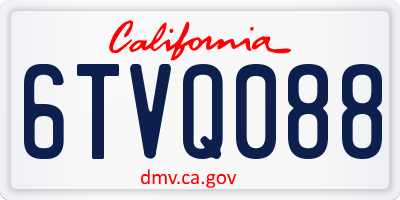 CA license plate 6TVQ088