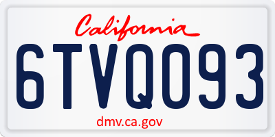 CA license plate 6TVQ093
