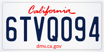 CA license plate 6TVQ094