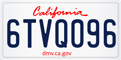 CA license plate 6TVQ096