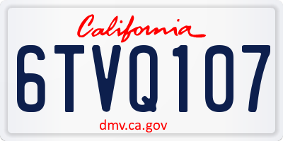 CA license plate 6TVQ107