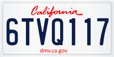 CA license plate 6TVQ117