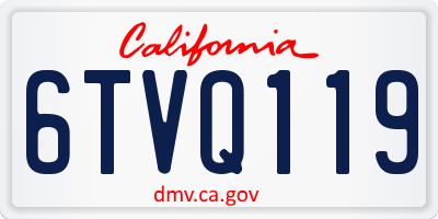 CA license plate 6TVQ119