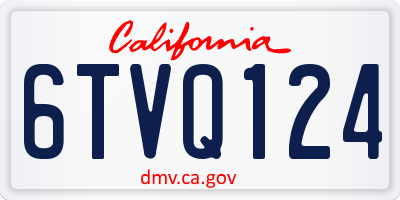 CA license plate 6TVQ124