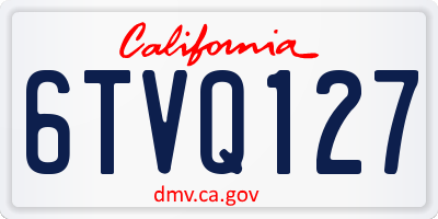 CA license plate 6TVQ127