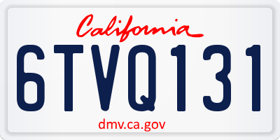 CA license plate 6TVQ131