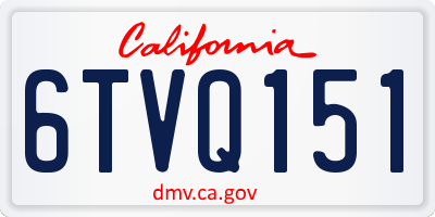 CA license plate 6TVQ151