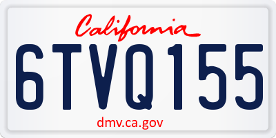 CA license plate 6TVQ155