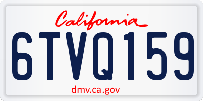 CA license plate 6TVQ159