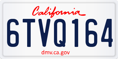 CA license plate 6TVQ164