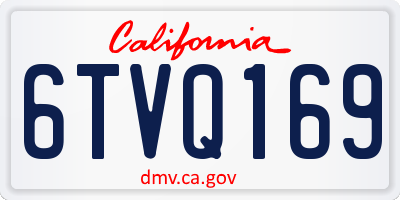 CA license plate 6TVQ169