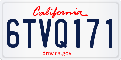 CA license plate 6TVQ171