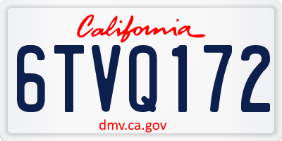 CA license plate 6TVQ172