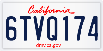 CA license plate 6TVQ174
