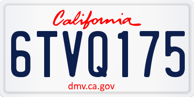 CA license plate 6TVQ175