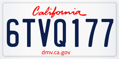 CA license plate 6TVQ177
