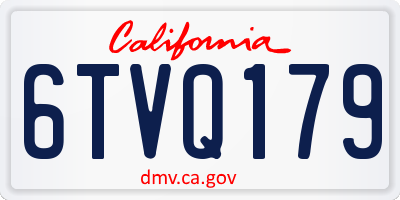 CA license plate 6TVQ179