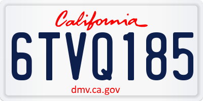 CA license plate 6TVQ185