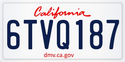 CA license plate 6TVQ187