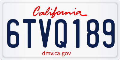 CA license plate 6TVQ189