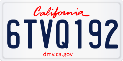 CA license plate 6TVQ192