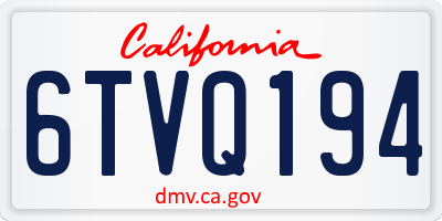 CA license plate 6TVQ194