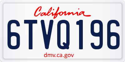 CA license plate 6TVQ196