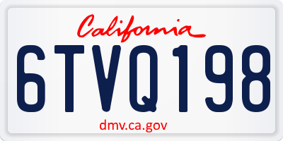CA license plate 6TVQ198