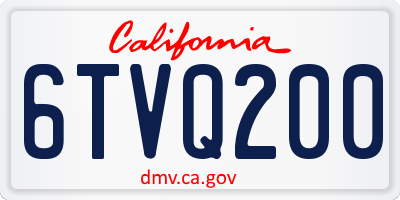 CA license plate 6TVQ200