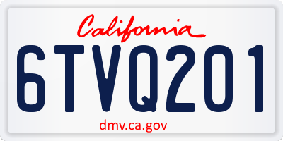 CA license plate 6TVQ201