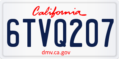 CA license plate 6TVQ207