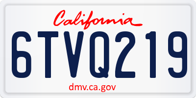 CA license plate 6TVQ219