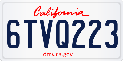CA license plate 6TVQ223