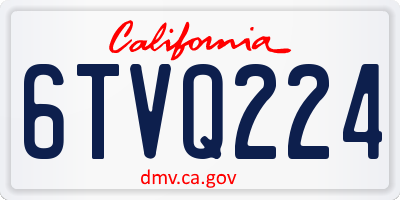 CA license plate 6TVQ224