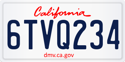CA license plate 6TVQ234