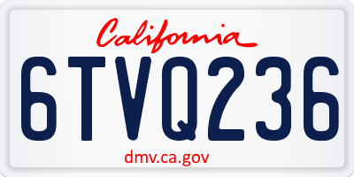 CA license plate 6TVQ236