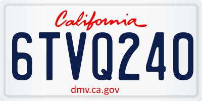 CA license plate 6TVQ240