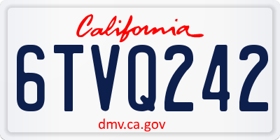 CA license plate 6TVQ242