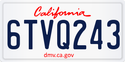 CA license plate 6TVQ243