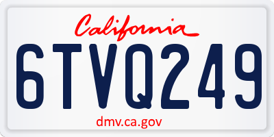 CA license plate 6TVQ249