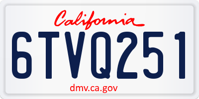 CA license plate 6TVQ251