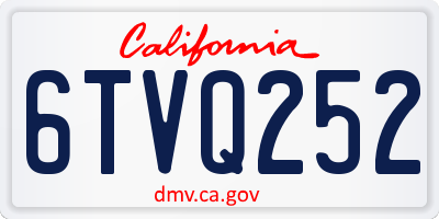 CA license plate 6TVQ252