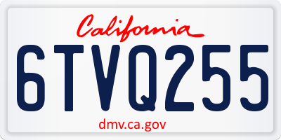 CA license plate 6TVQ255