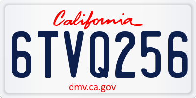 CA license plate 6TVQ256