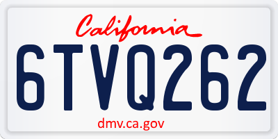 CA license plate 6TVQ262