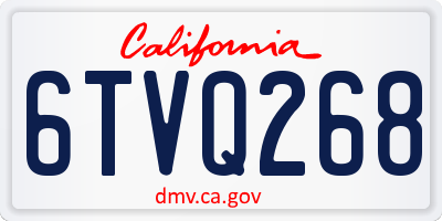 CA license plate 6TVQ268