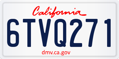 CA license plate 6TVQ271